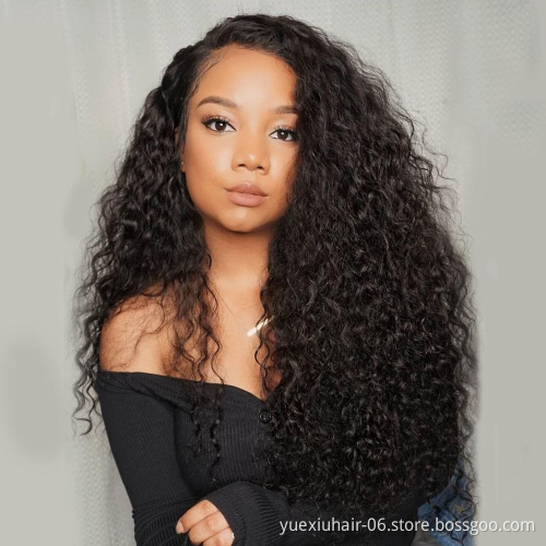 Brazilian Loose Deep Human Hair Wig For Black Women Glueless Cuticle Aligned Full HD transparent  medium brown Lace Front Wigs